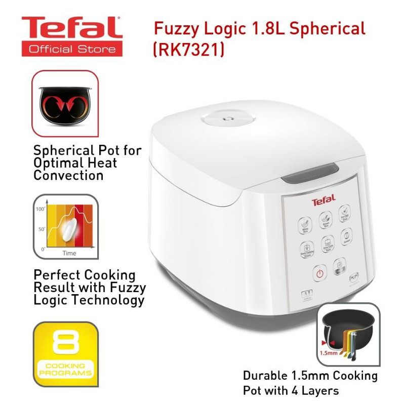 Nồi cơm điện 1.8 lít Tefal RK732168 | 750W | BigBuy360 - bigbuy360.vn