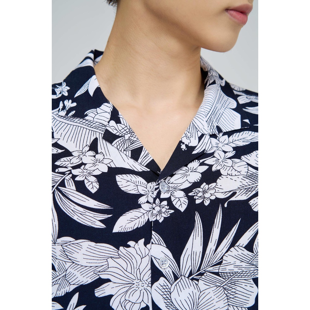 Áo sơ mi nam Yody cộc tay cổ 2 ve in hoa hòe SCM4031 | BigBuy360 - bigbuy360.vn