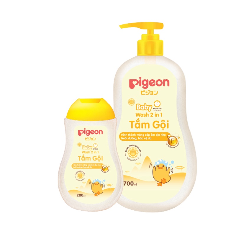 Tắm gội dịu nhẹ Pigeon Hoa hướng dương 200ml/700ml (MẪU MỚI)