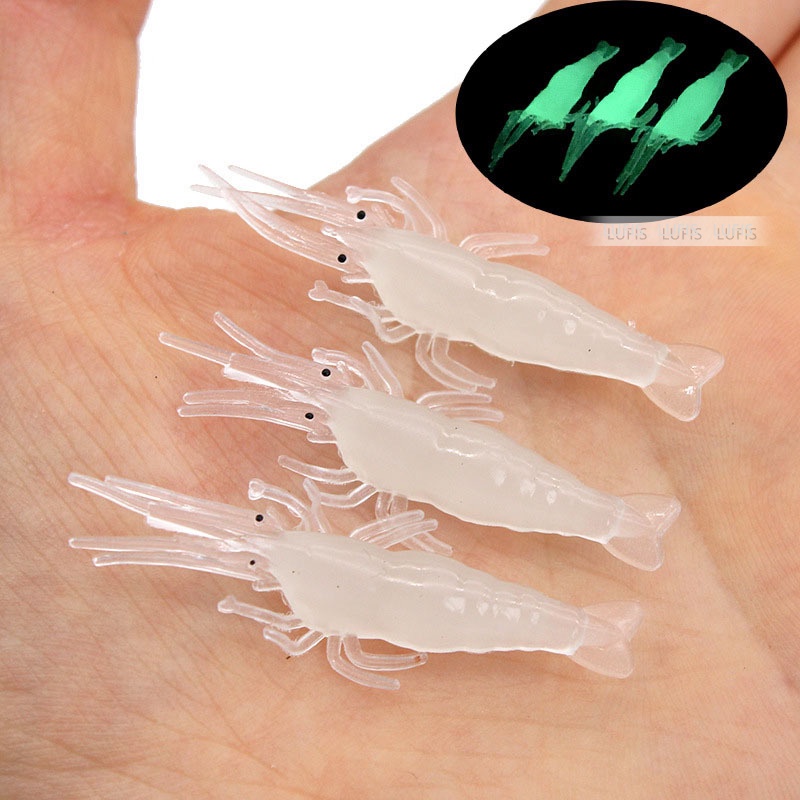 Set 10 mồi tôm giả câu cá 1.3G/4.0CM