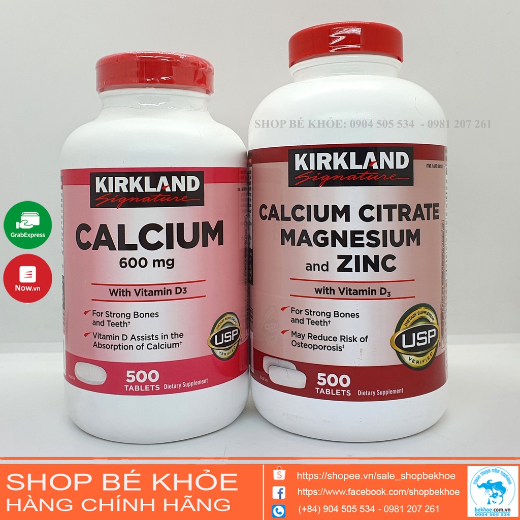 Viên uống canxi kirkland- calcium + d3 kirkland 500 viên - ảnh sản phẩm 1