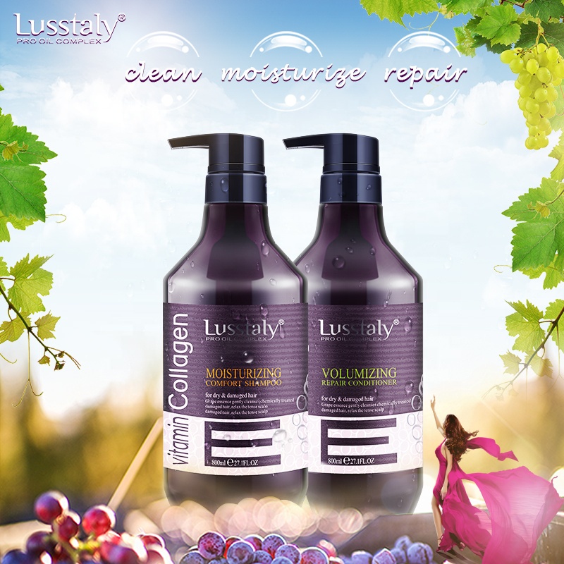 Dầu xả phục hồi chống gãy rụng tóc Lusstaly Vitamin E Collagen 800ML