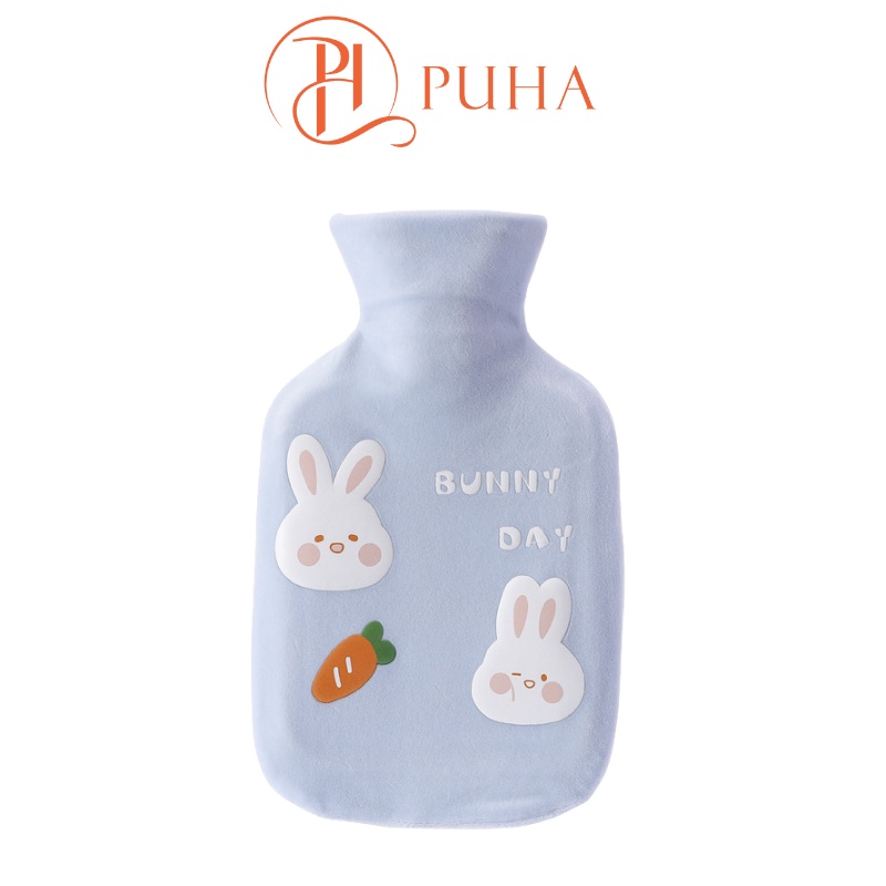 Túi chườm nóng lạnh đa năng Puha 1000ml giữ nhiệt 3h, sưởi ấm giảm đau bụng kinh cho bạn nữ