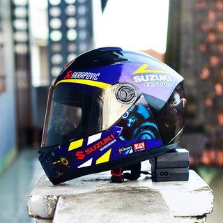 Nón bảo hiểm Fullface Agu lên tem Suzuki