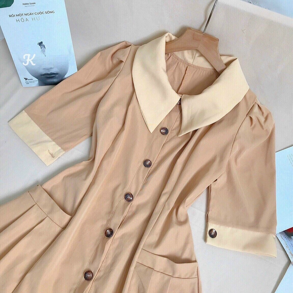 [ Miễn Phí Ship 2022 ] Đầm vest tay lỡ ôm eo dáng rộng unisex, đầm kiểu dáng công sở không họa tiết