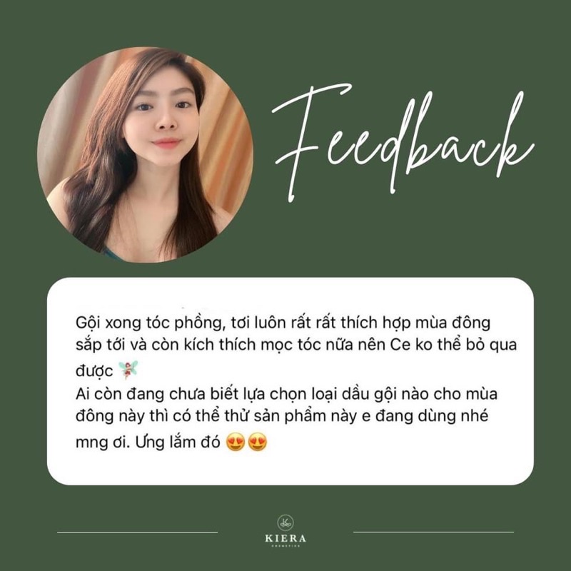 COMBO Bộ dầu gội ủ xả và serum chăm sóc tóc từ thiên nhiên KIERA