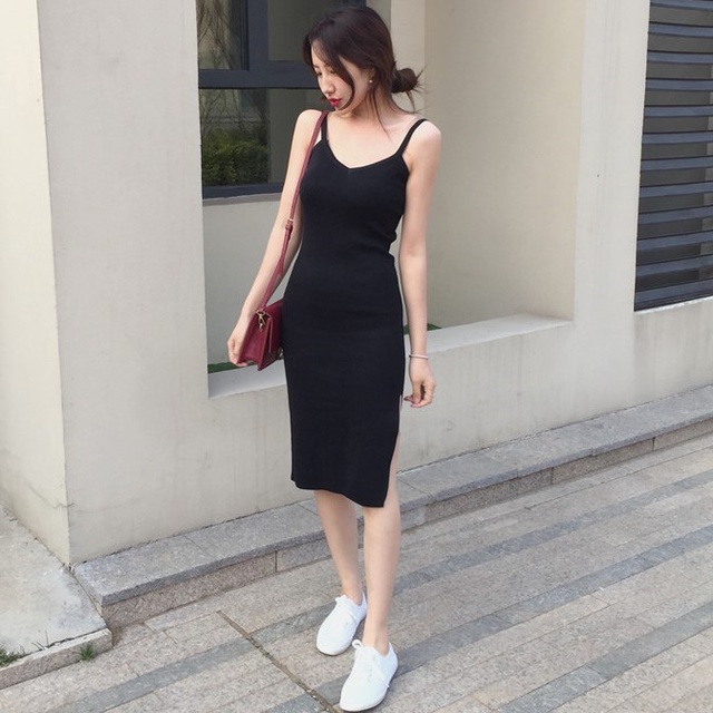 Đầm 2 dây Váy ôm body tôn dáng quyến rũ siêu co giãn VNXK | BigBuy360 - bigbuy360.vn