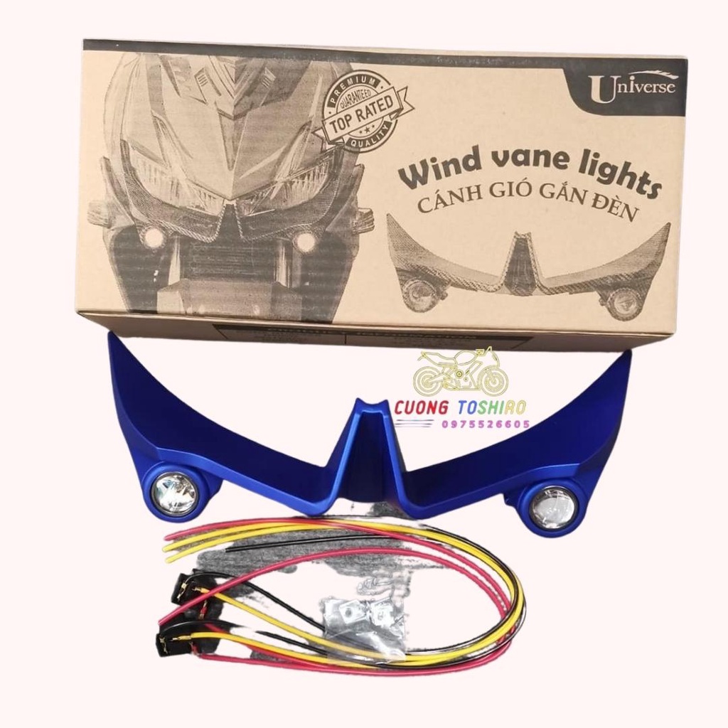 Cánh gió gắn đèn lắp cho xe winnerx đèn pha sáng 2 màu trắng vàng siêu sáng làm đẹp xe bảo hành 1 năm