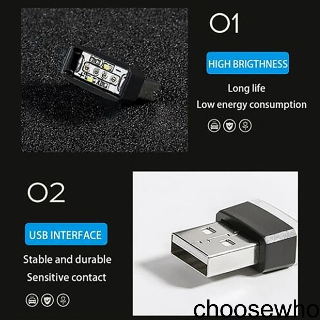 [CHOO] Car Mini Atmosphere Light Automotive USB LED Night Lamp Assisted Night Illumination Tool