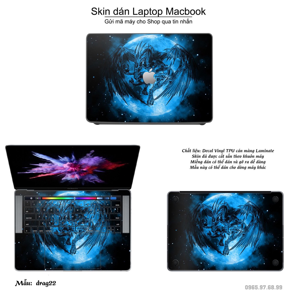 Skin dán Macbook mẫu rồng (đã cắt sẵn, inbox mã máy cho shop)