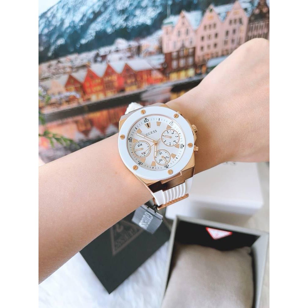 Đồng Hồ Unisex Nữ Guess Dòng Athena GW0030L3 GW0030L6 , Dây Cao Su , Size 40mm
