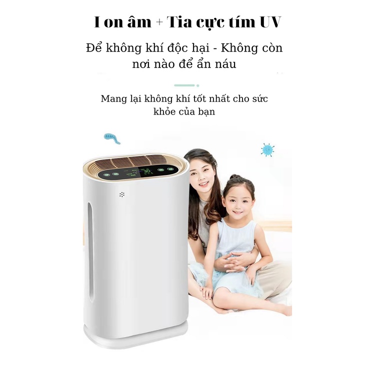 Máy Lọc Không Khí Ion âm KK-01 Khử Trùng Bằng Tia UV, Loại Bỏ Bụi Mịn  Không Khí Độc Hại Trong Phòng