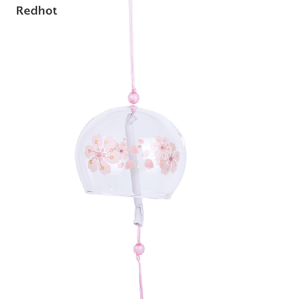 Chuông gió thủy tinh họa tiết hoa anh đào dùng trang trí nhà cửa