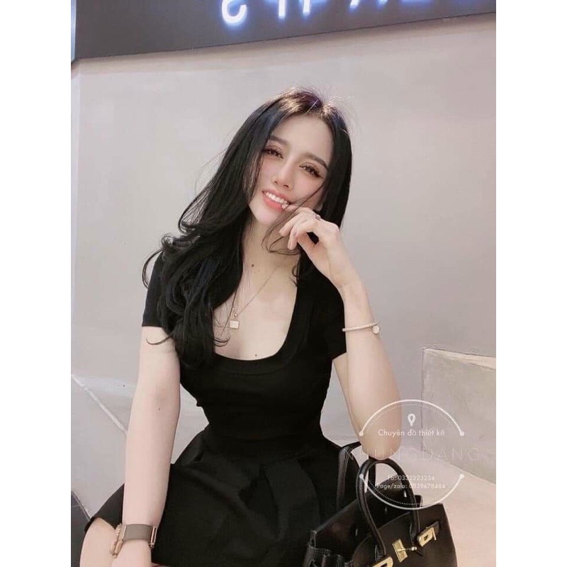 Áo cổ chữ U 3 màu