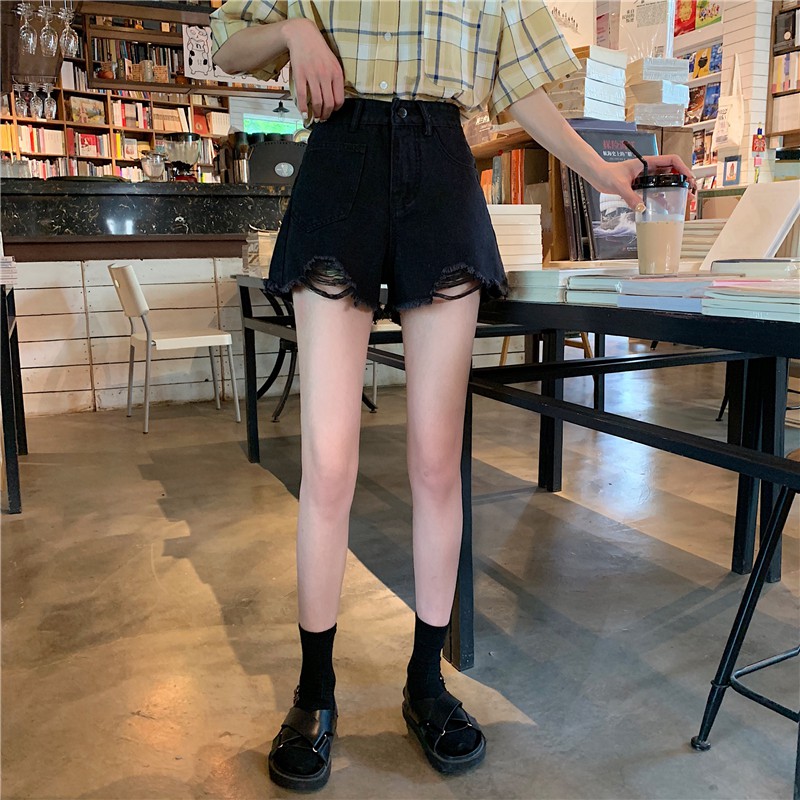 LEEVA - Quần short nữ lưng cao phối túi S020