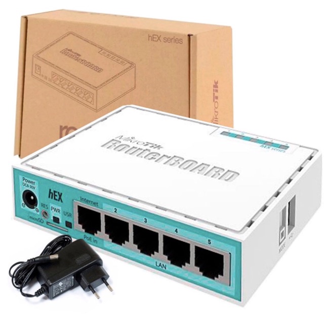 Thiết Bị Cân Bằng Tải Mikrotik RouterBOARD hEX 5 Ports Gigabit PoE - RB750Gr3 Chịu Tải 100 User