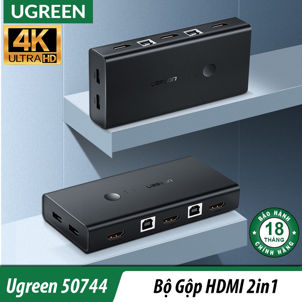 Bộ Gộp Tín Hiệu HDMI 2 in 1 Vào PC Và Laptop Cao Cấp | Ugreen 50744 Chính Hãng