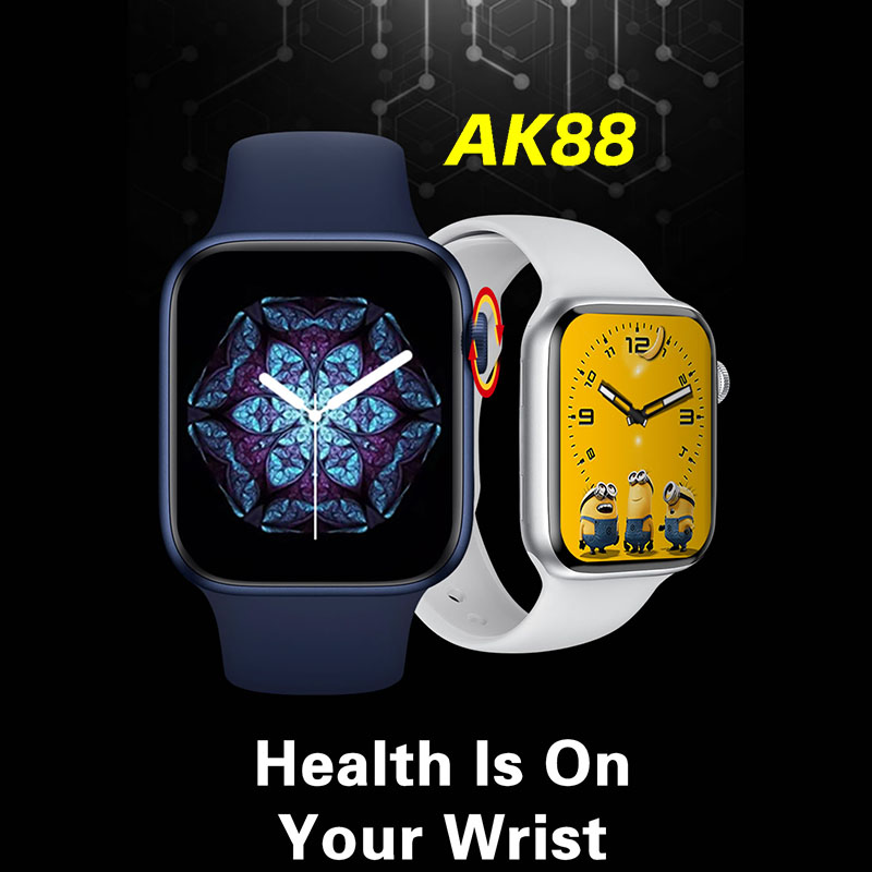 Lykry Smart Watch AK88 NEW IWO 1.75 inch Square Screen Bluetooth Call Long Standby Heart Rate Monitoring Fitness Tracker 1.75 inch