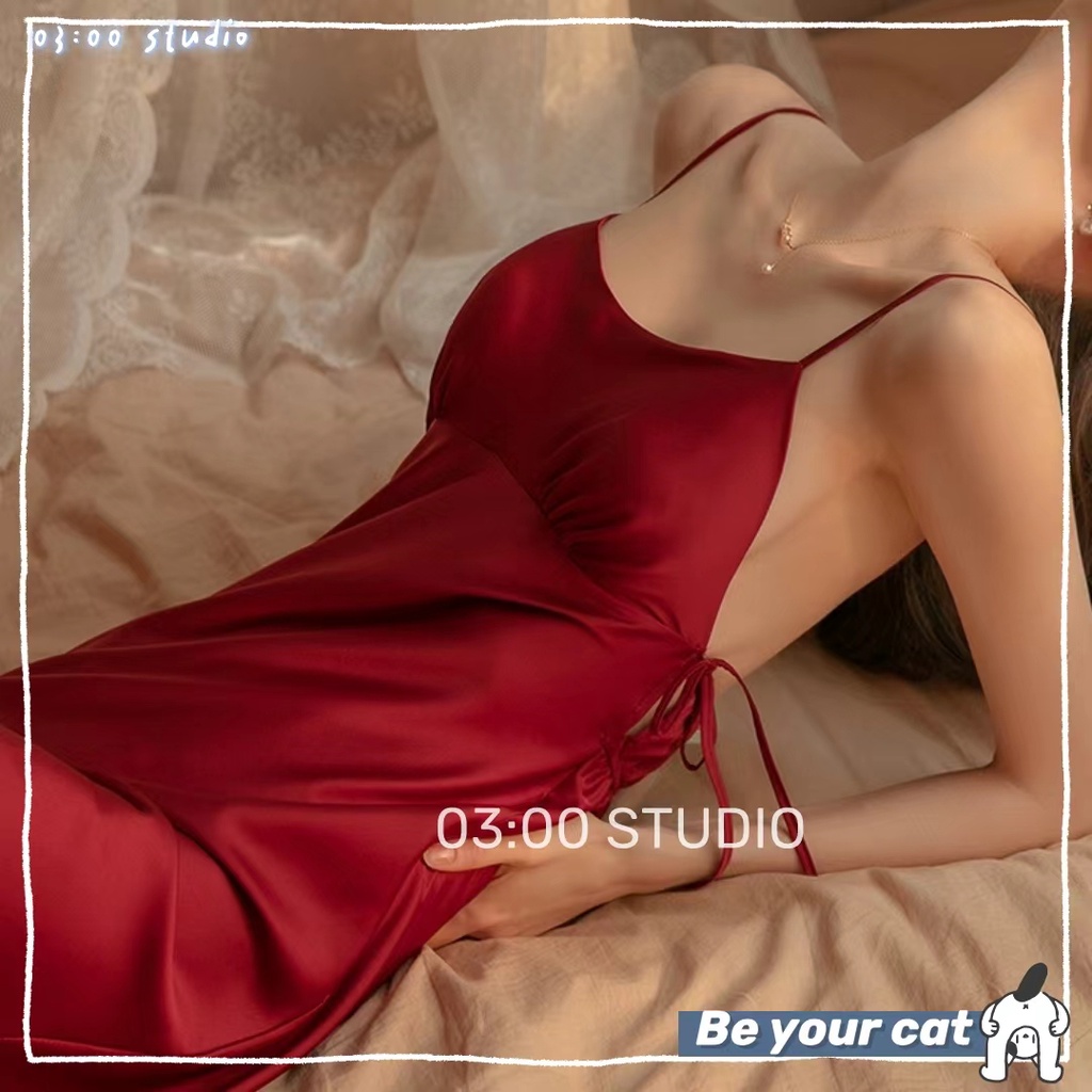 （Giao hàng bảo mật） 🔥Đầm/Đồ Ngủ Sexy🔥2 Dây Phi Lụa Satin Gợi Cảm Đẹp Xuất Sắc---017 | BigBuy360 - bigbuy360.vn