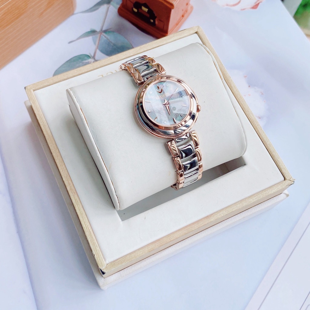 Đồng Hồ Nữ CITIZEN EM0586-51Y Chính Hãng Tặng Dây Da Cao Cấp