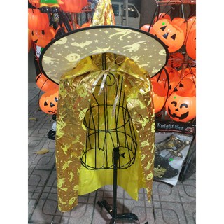 Choàng mũ phù thủy hoá trang lễ Halloween vàng, trắng