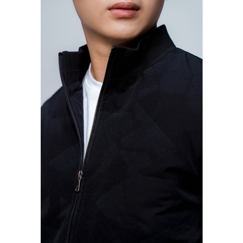 Áo Khoác Nam Owen JK61021 Jacket Dáng Suông Màu Đen In Họa Tiết Bo Cổ Tay Và Gấu Áo Tiện Lợi Chất Polyester bền màu