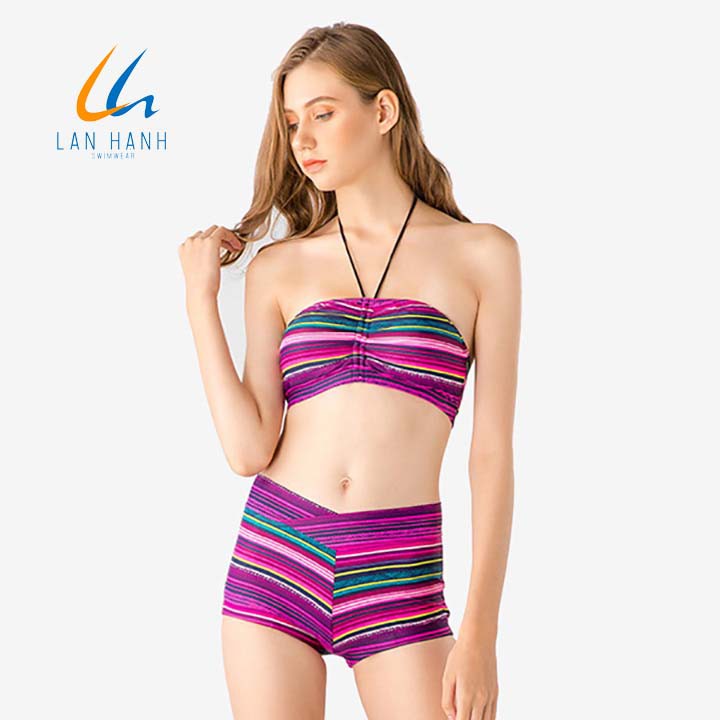 Bikini áo cup ngang quần short Lan Hạnh 21020-HO203