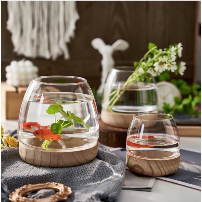Bình hoa thuỷ tinh, lọ hoa decor đẹp, trang trí phòng khách, trong suốt để bàn LA HOME DECOR BH010