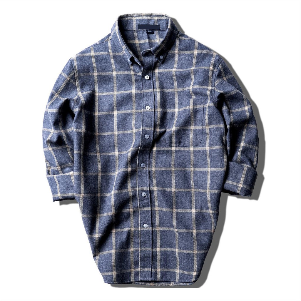 Áo Sơ Mi Nam Dài Tay GU CHẤT, Vải Cotton Sọc Caro, GUSM09