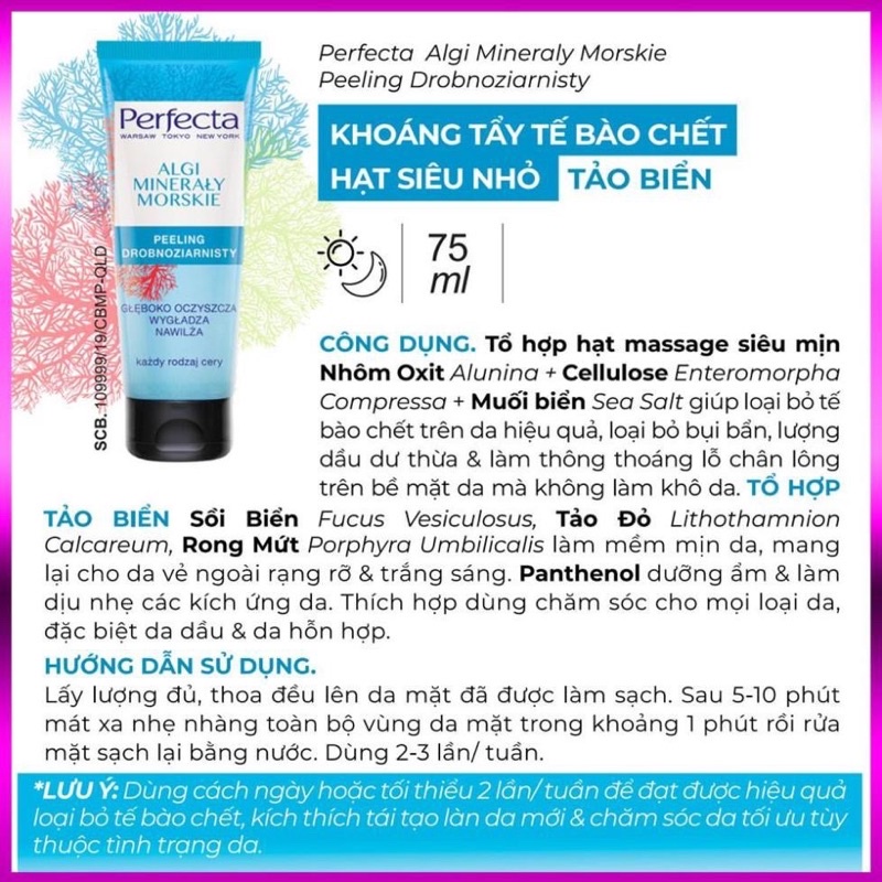 Tẩy  Da Chết Tảo Biển Perfecta Algi Mineraly Morskie Và Enzyme Tẩy Tế Bào Chết Kỷ Tử Perfecta Jagody