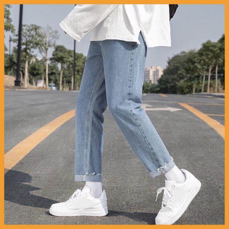 Quần Jean Rách Gấu Nam - Xanh - Quần Baggy Nam - Style hàn Quốc - R-01