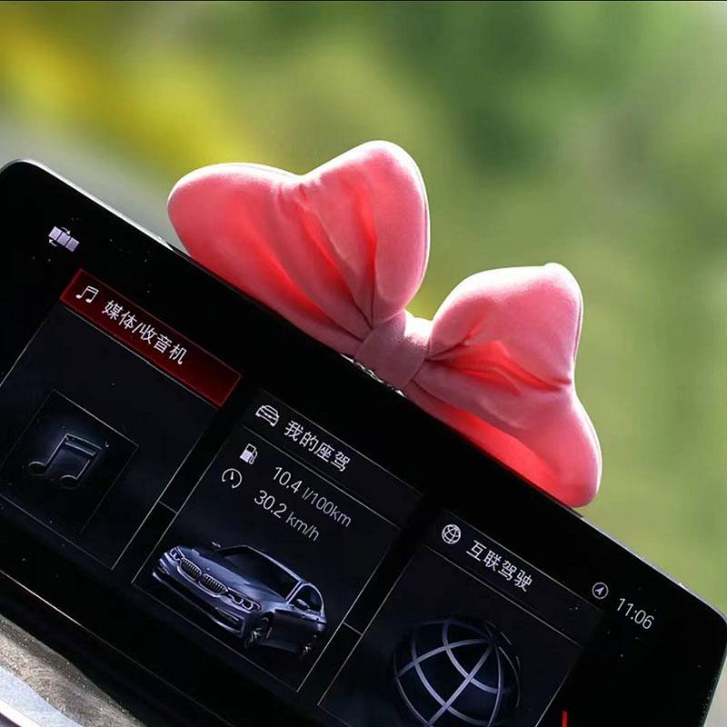 Car Interior Decoration Ornament Cute Creative Center Console Screen Decoration Car Decoration High-End Car Net Red Bow Advanced Sense i3Mj