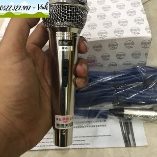 Micro có dây bbs b50 hot 2022 dây dài 6 mét - tay inox không gỉ siêu chắc chắn -hút giọng tốt - gia khang shop