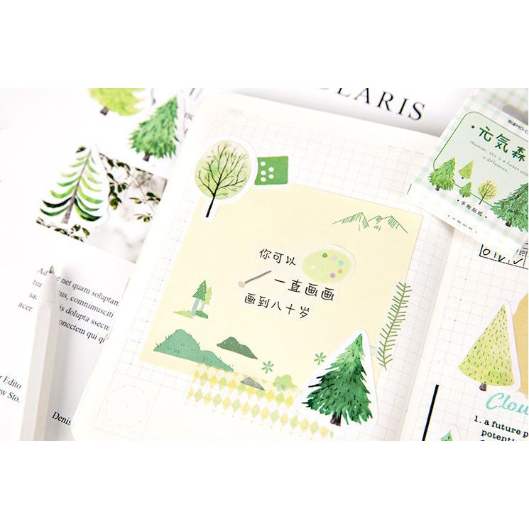 Bộ 45 Sticker Dán Hình Cây Trang Trí E63