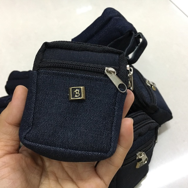 Móc khoá balo mini vải jean jeans đẹp