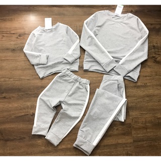 Đồ Đôi- set bộ mặc nhà thể thao mẹ và bé màu Ghi