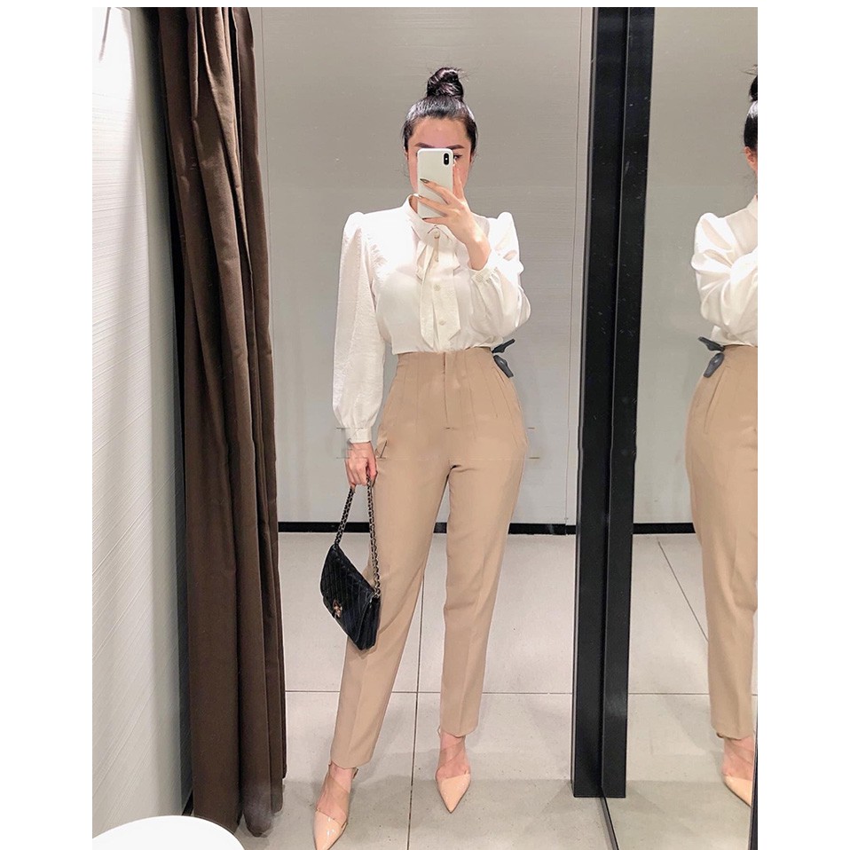 Quần tây âu công sở nữ đẹp BUTTERFLY cạp lưng cao, dáng Baggy khóa sườn khuy ẩn, túi may viền trước hiện đại- Q06 | BigBuy360 - bigbuy360.vn