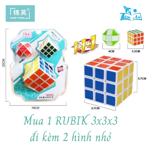 Rubik 3x3 Magic Rubic 3 Tầng Khối Lập Phương 3x3x3 Đồ Chơi Trí Tuệ (Tặng 2 rubik nhỏ)