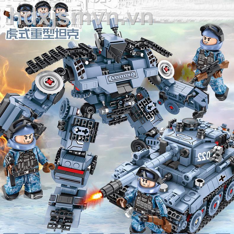 ♙Lego tank series China tiger 99 caterpillar of world war ii military transformers toy robot boy