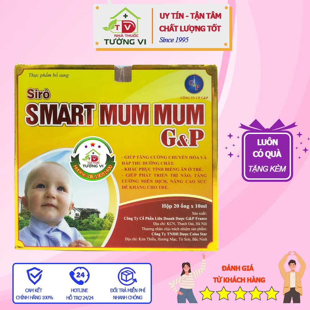 Siro Smart Mum Mum G&P - Giúp phát triển trí não, khắc phục tính biếng ăn ở trẻ em