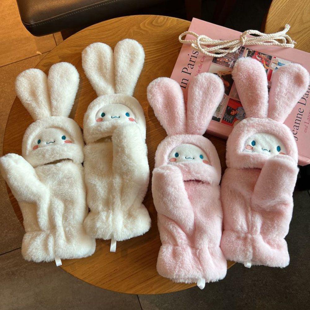 Găng Tay Hở Ngón WMES15H Hình Chú Chó Hoạt Hình Đáng Yêu Giữ Ấm Mùa Thu