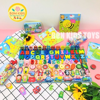 Đồ Chơi Bảng Xếp Hình Thông Minh/Bảng Ghép Hình Câu Cá Gỗ 7 in 1 - Đồ Chơi Ghép Hình Thông Minh Cho Bé