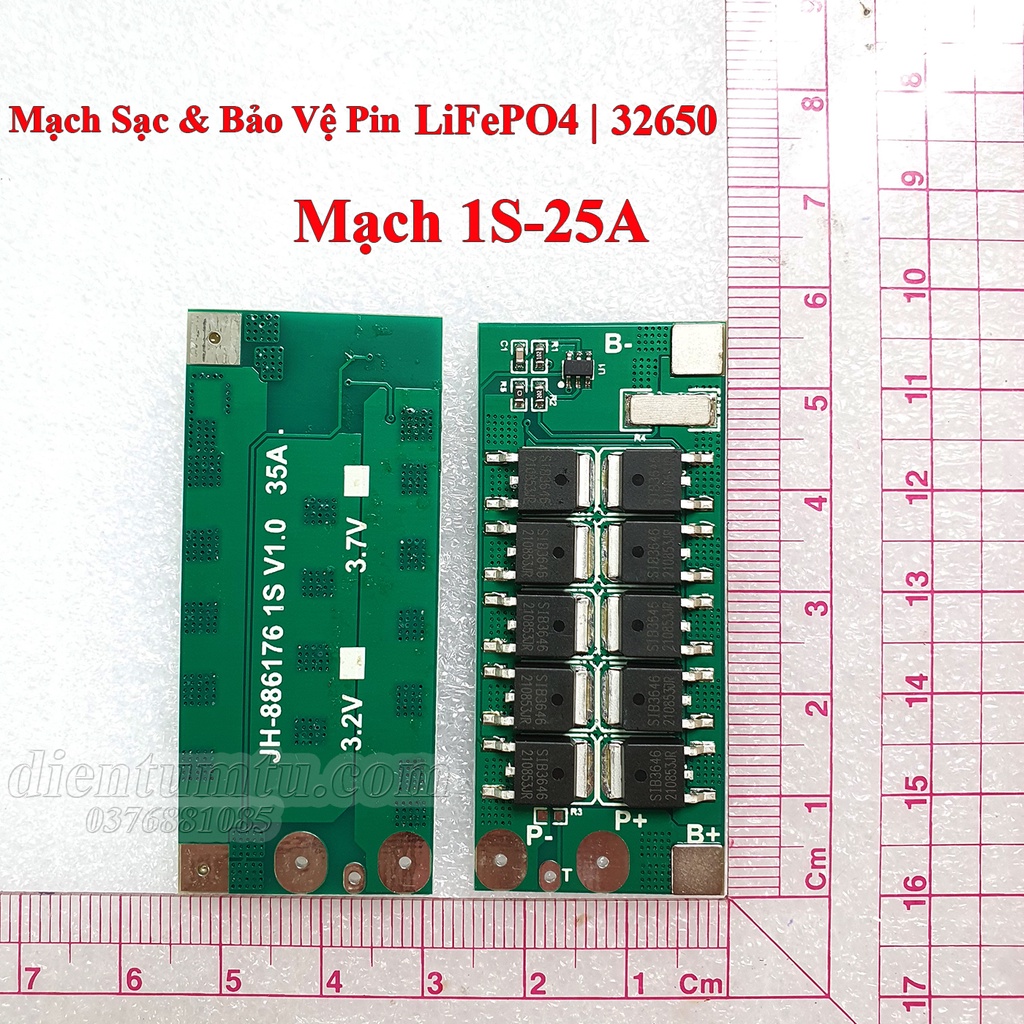 Mạch sạc và bảo vệ pin 1S 3.2V LiFePO4 - Sắt Photphat - 32650 - 15A -20A -25A