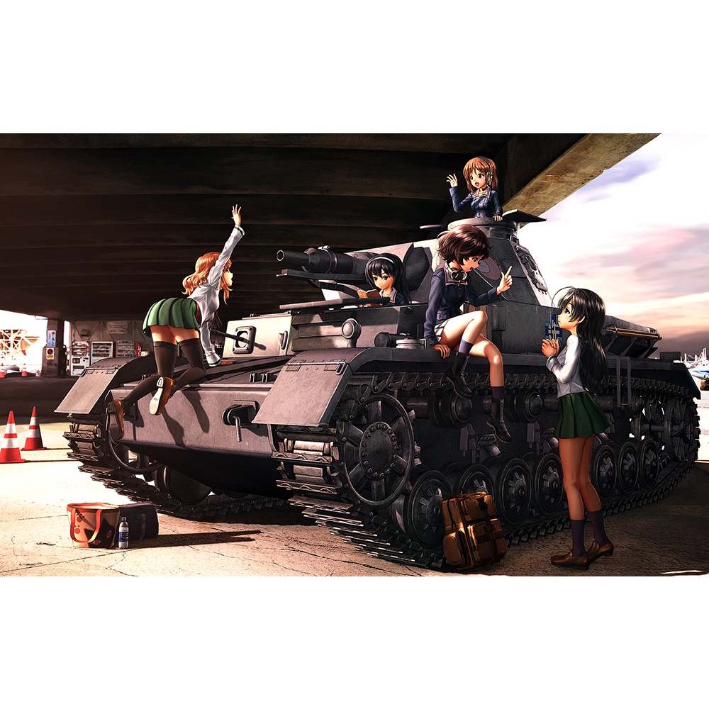 Poster A3 dán tường Anime, decal 30x42 trang trí có keo Girls und Panzer Wallpapers 1