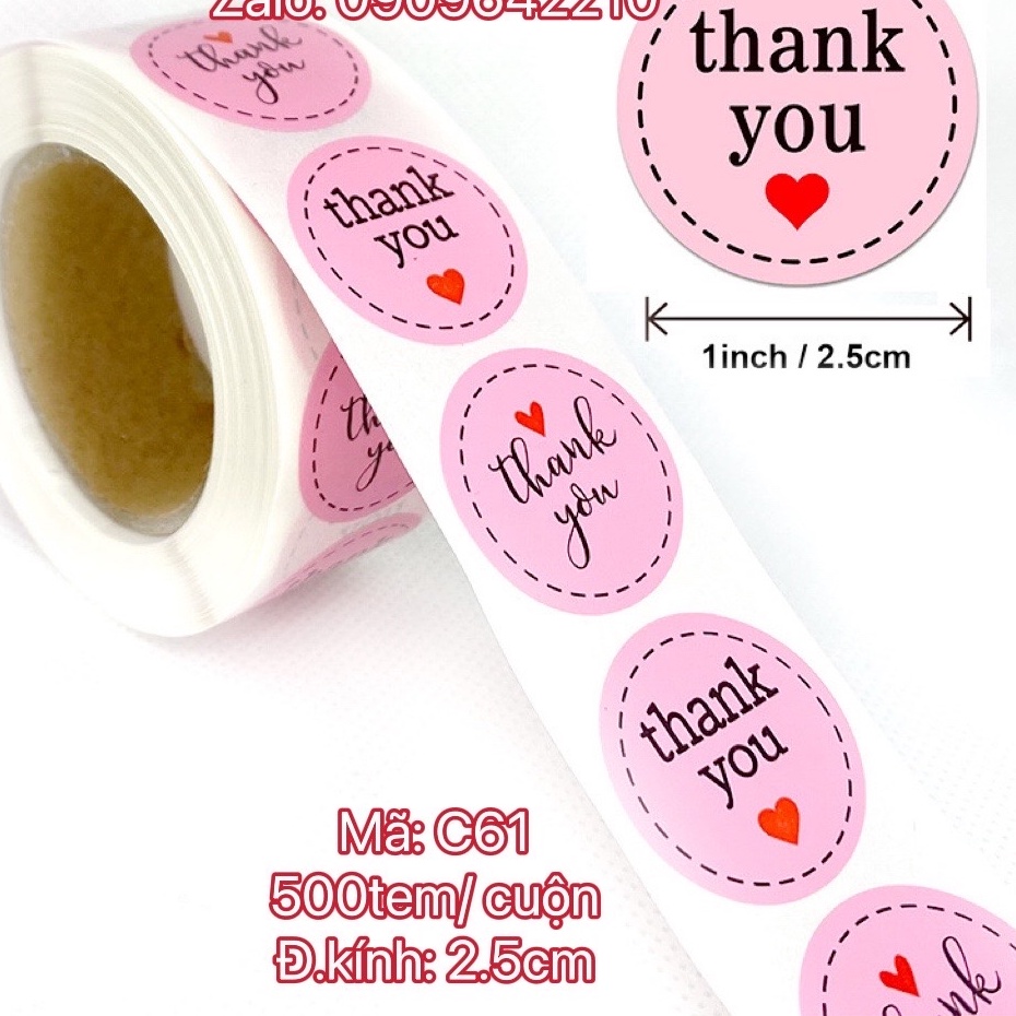 TEM_Tem dán chữ " Thank you" >