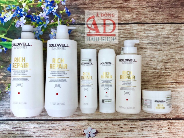 [Goldwell Chính hãng] CẶP DẦU GỘI XÃ GOLDWELL RICH REPAIR PHỤC HỒI TÓC HƯ TỔN KHÔ XƠ 250ML