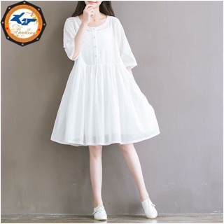 ĐẦM BABYDOLL TRẮNG HẠT (KÈM VÁY 2 DÂY)