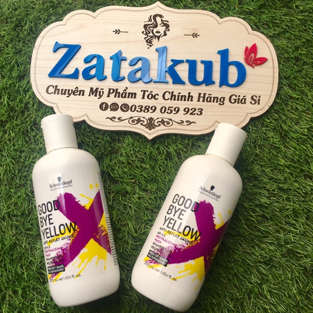 Dầu gội tím Schwarzkopf khử ánh vàng cho tóc trắng bạch kim Goodbye Yellow Shampooing 300ml