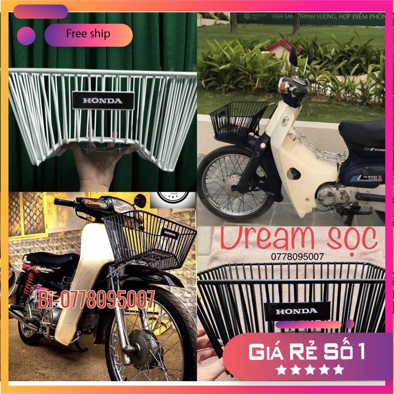 Rổ xe Dream sọc kẽm - hàng cao cấp chất lượng