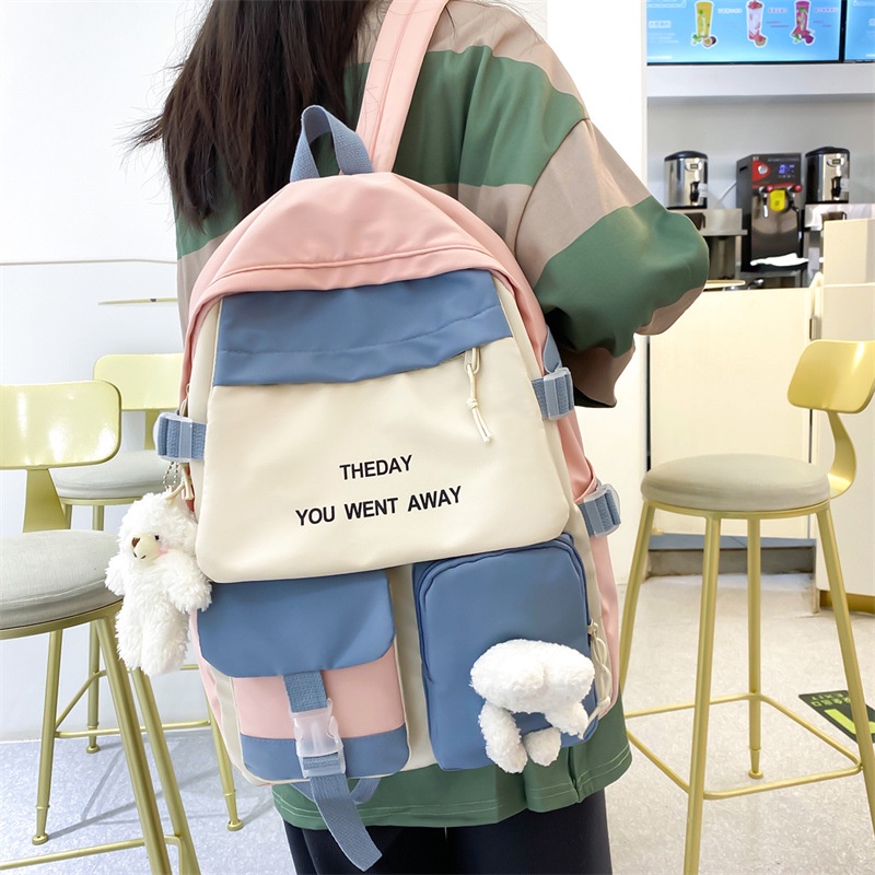 Ba lô đi học IELGY cỡ lớn phối màu ngọt ngào dễ thương